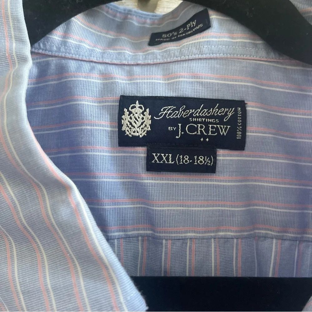 J Crew Haberdashery XXL 18-181/2 pinstripe button‎ down